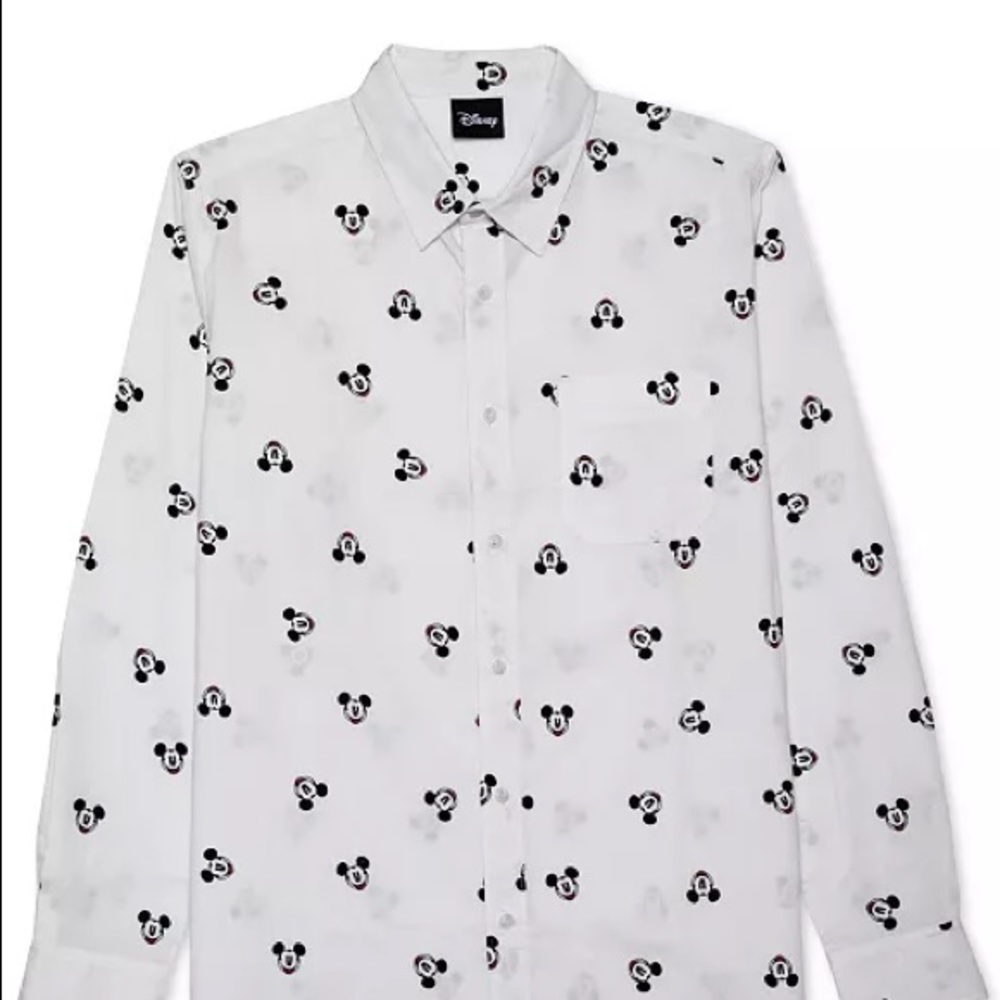 NWOT men’s Mickey Mouse Disney button down shirt